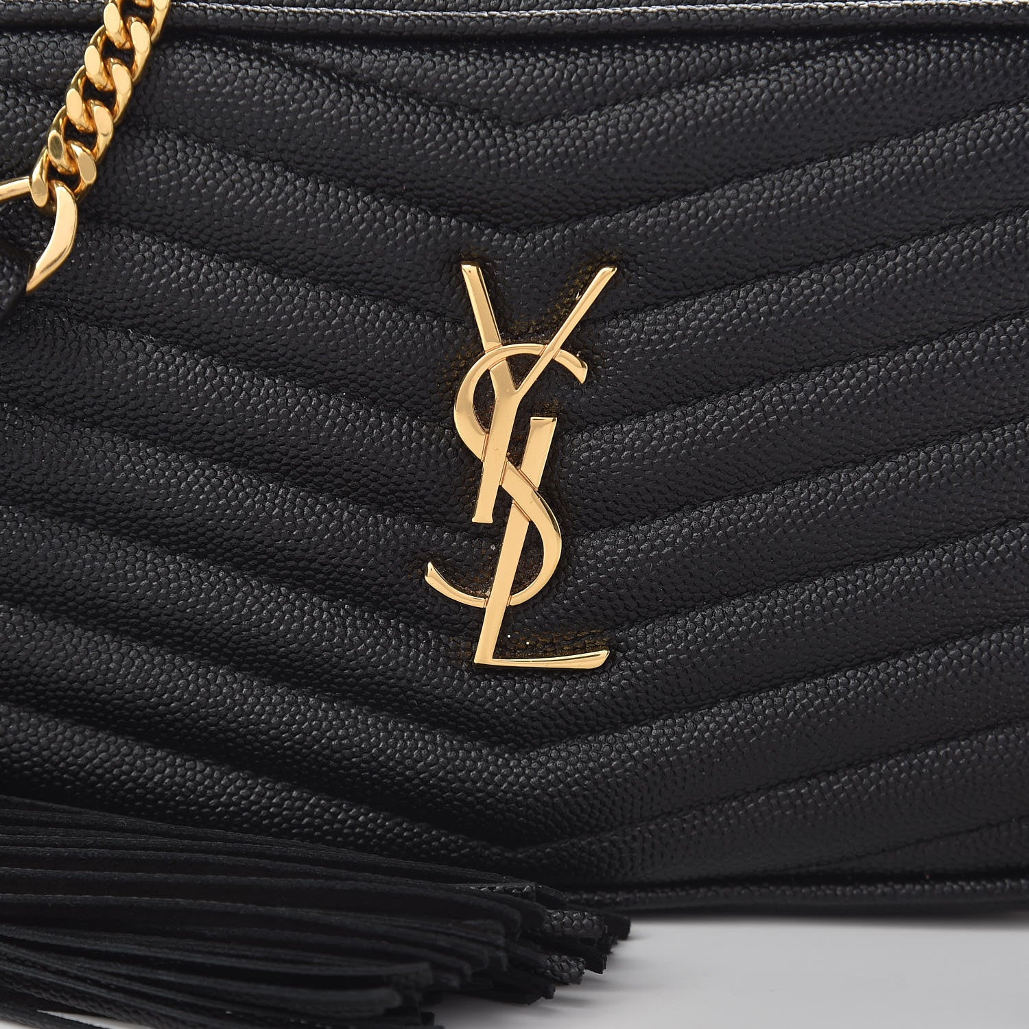 Saint Laurent Grain De Poudre Matelasse Monogram Mini Lou Camera Bag Black 8 of 10