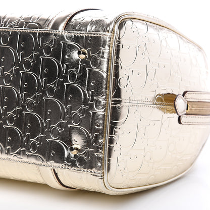 Christian Dior Metallic Patent Monogram Bowler Gold 8 of 10