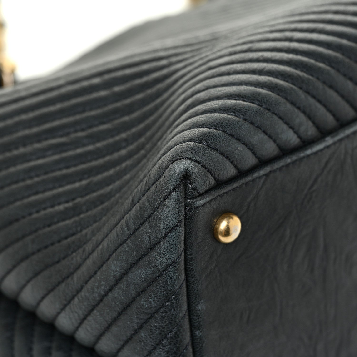 Chanel Wrinkled Lambskin Chevron Quilted Large Surpique Tote Black 13 of 18