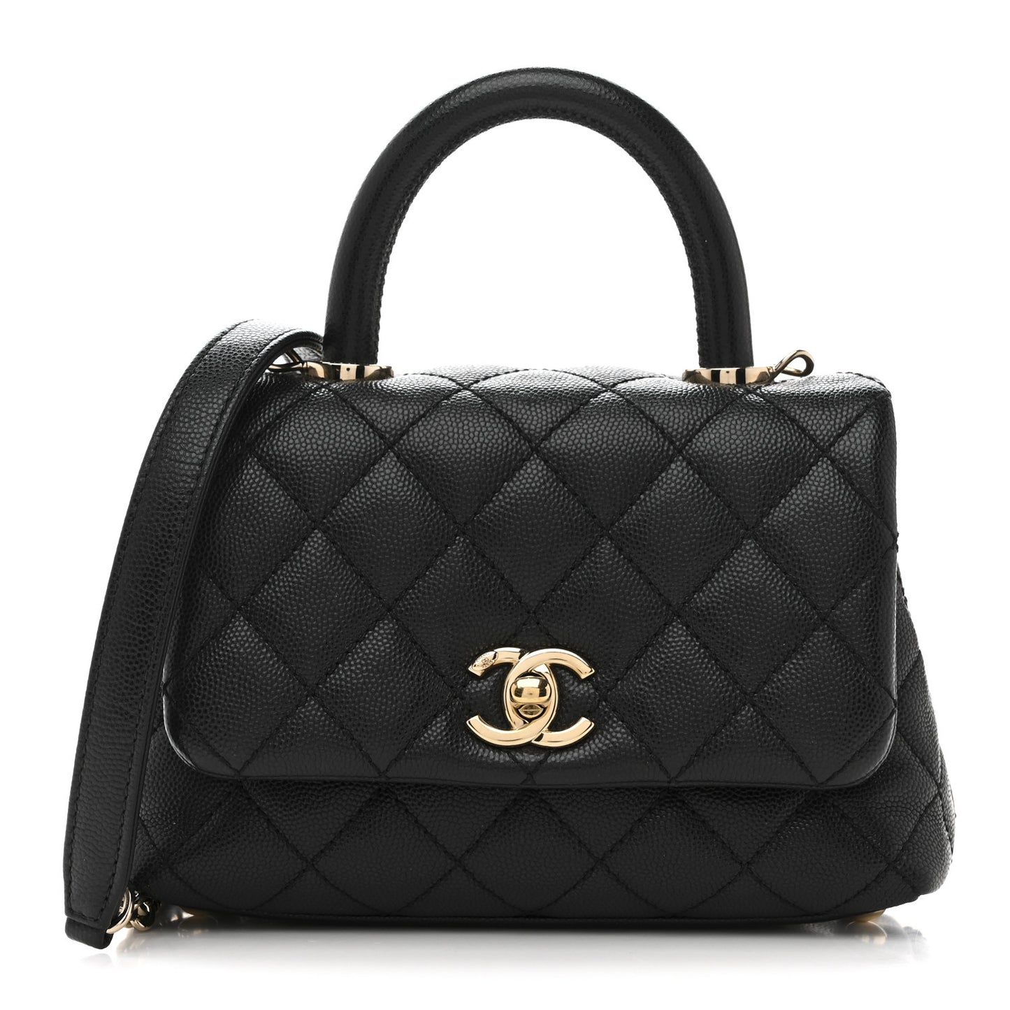 Caviar Quilted Extra Mini Coco Handle Flap Black