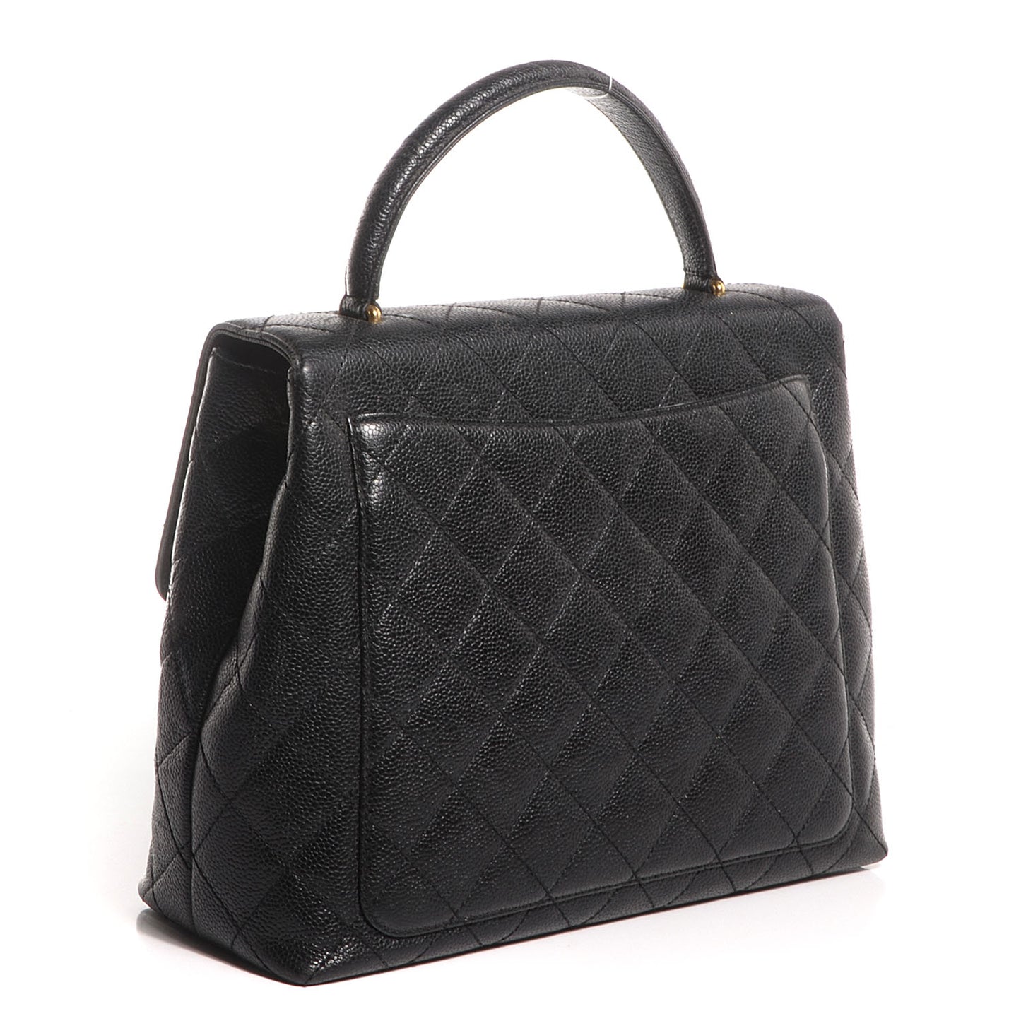Caviar Quilted Jumbo Kelly Flap Black