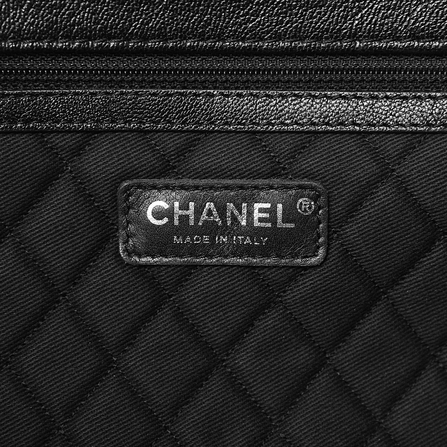 Goatskin Perforated Large CC Tote Black