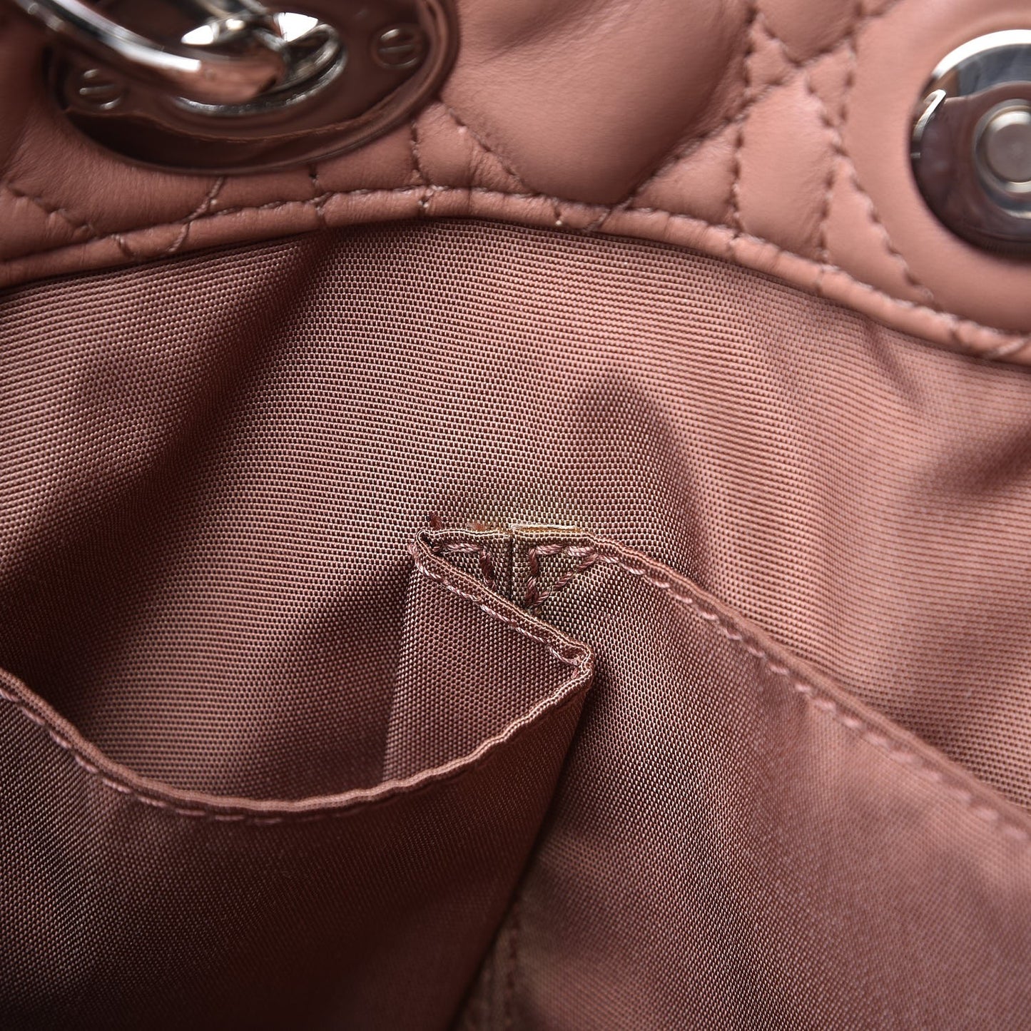 Lambskin Cannage Small Dior Soft Shopping Tote Bois de Rose
