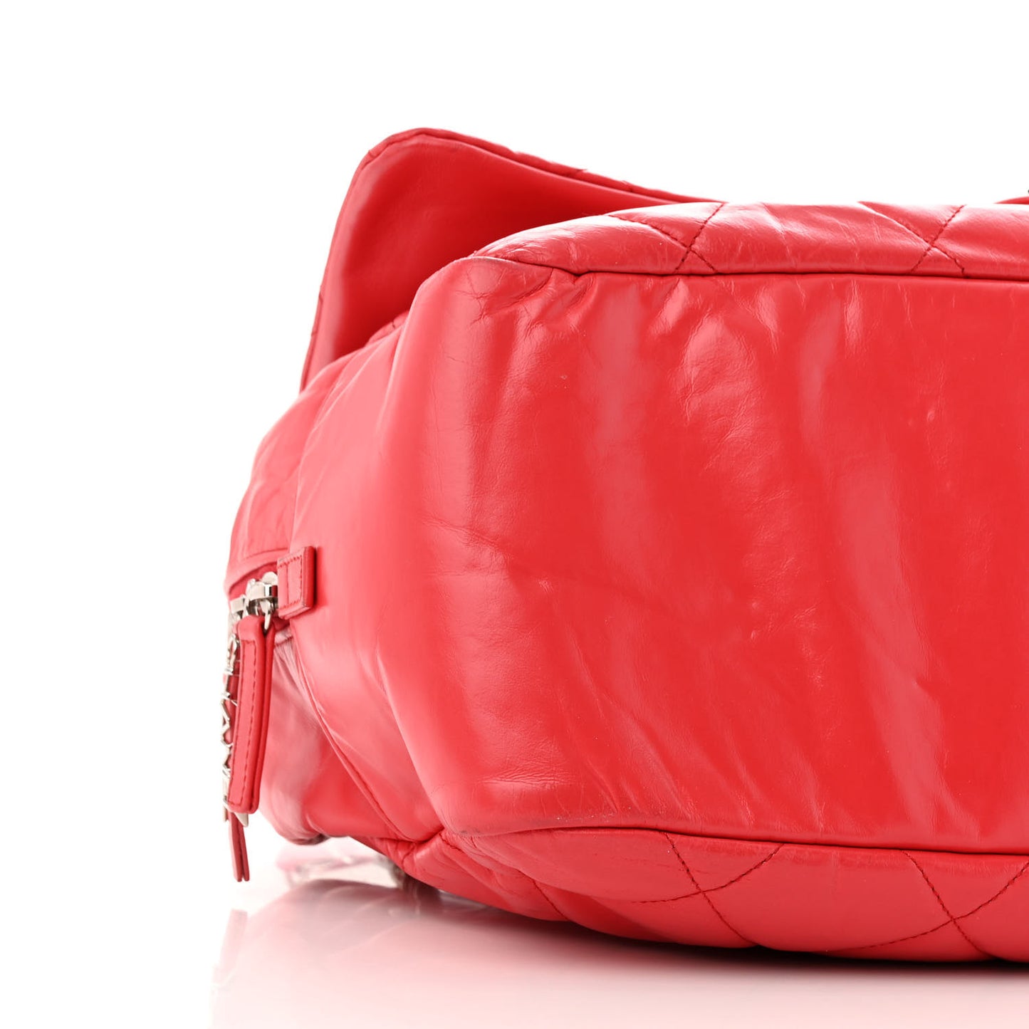 Aged Calfskin Quilted Medium Express Bowling Bag Red