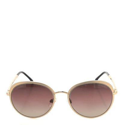 Chanel Round Mirror Sunglasses 4206 Gold 2 of 8
