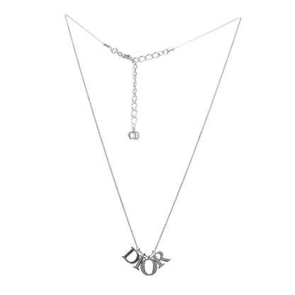 Christian Dior Metal Logo Necklace Silver 3 of 6