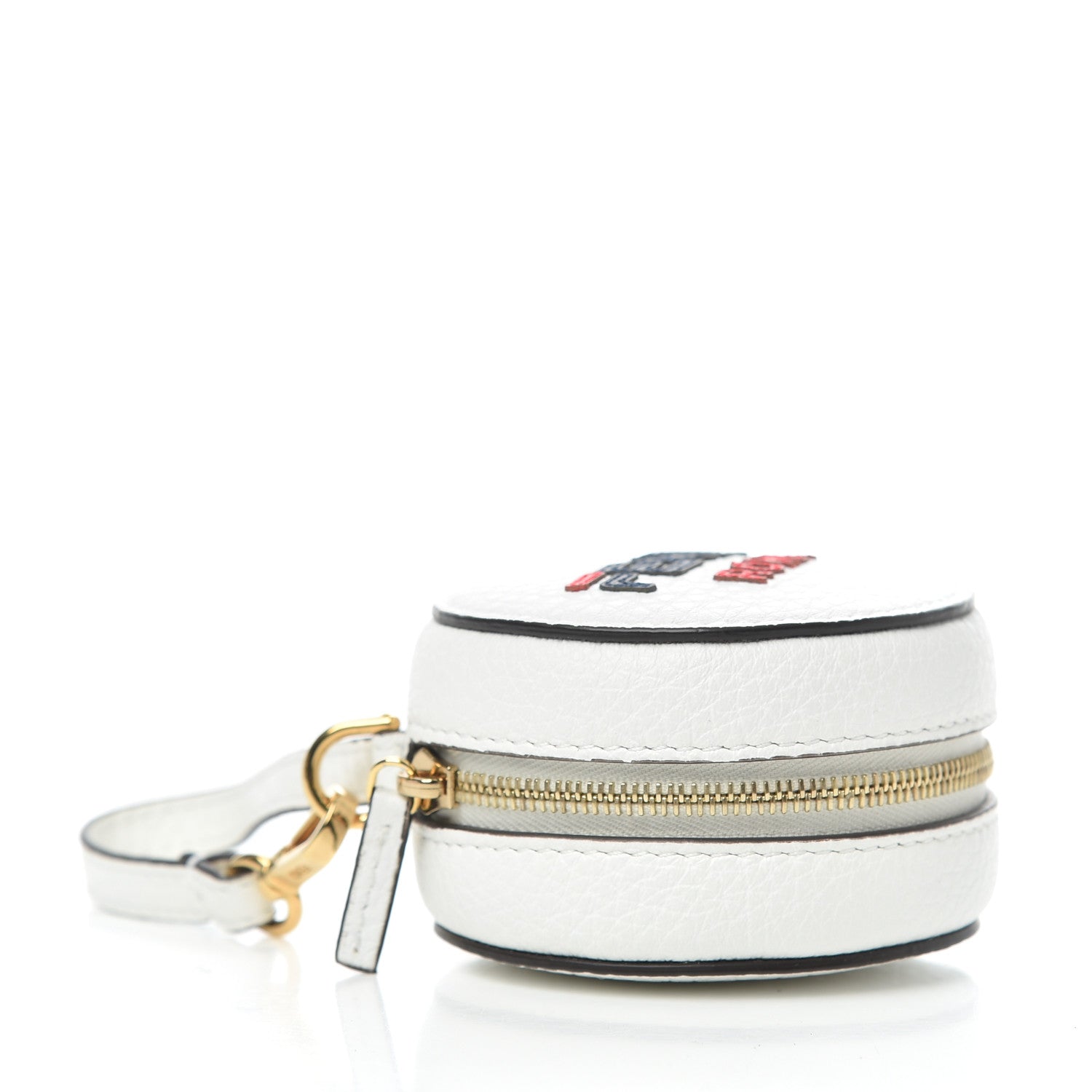 Fendi X FILA Calfskin Mania Backpack Help Bag Charm White Blueberry Multicolor 3 of 10