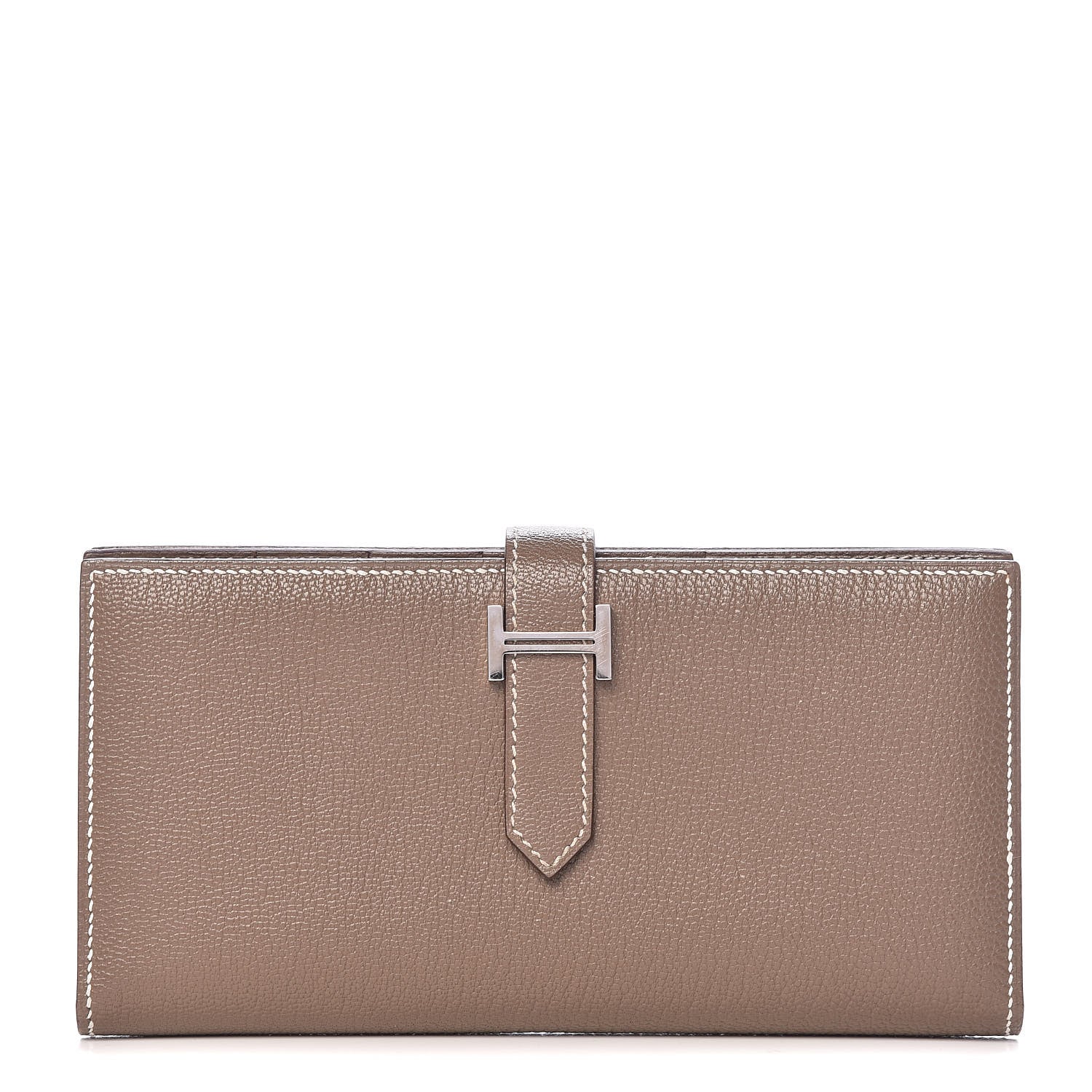 Hermes Chèvre Mysore Bearn Gusset Wallet Etoupe 1 of 8