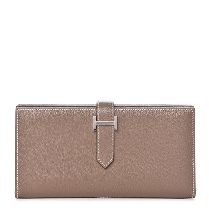 Hermes Chèvre Mysore Bearn Gusset Wallet Etoupe 1 of 8