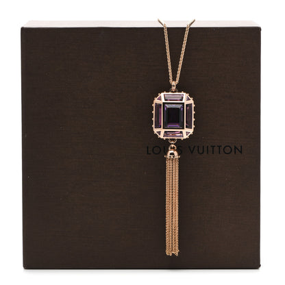 Louis Vuitton 18K Pink Gold Amethyst Emprise Pendant Necklace 5 of 5