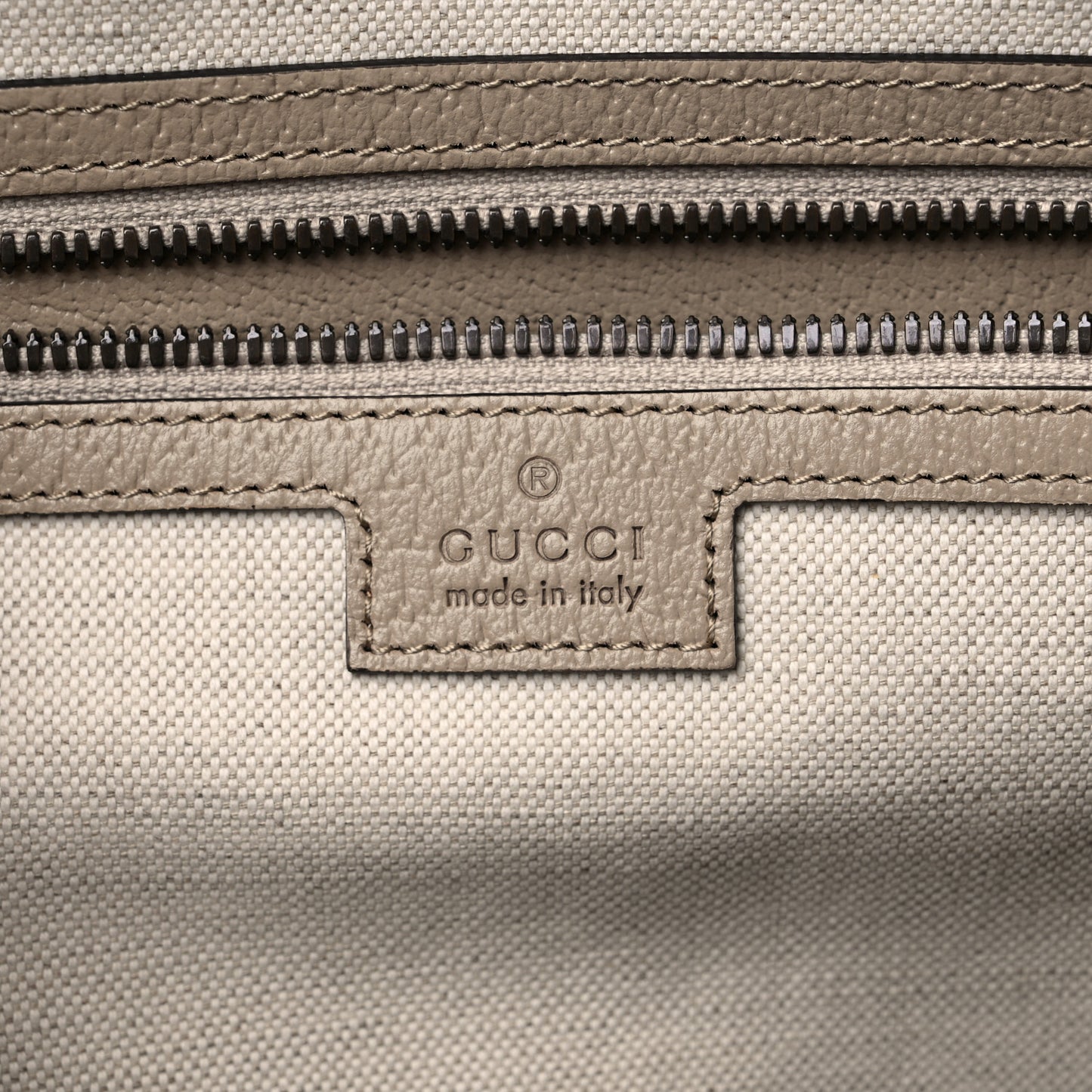 GG Supreme Monogram Textured Dollar Calfskin Web Medium Savoy Duffle Bag Beige Mystic White Oatmeal
