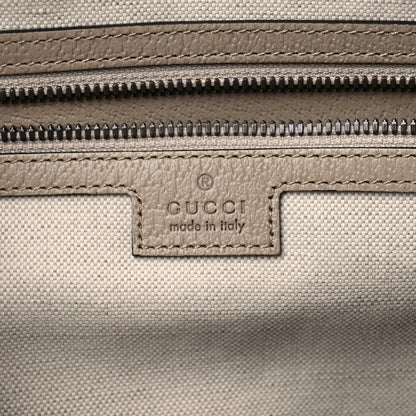 Gucci GG Supreme Monogram Textured Dollar Calfskin Web Medium Savoy Duffle Bag Beige Mystic White Oatmeal 5 of 8