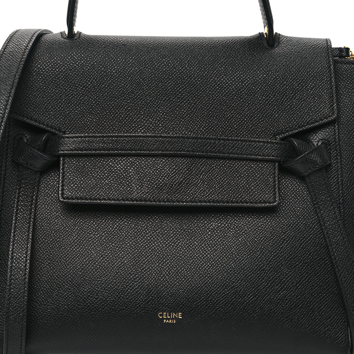 Grained Calfskin Micro Belt Bag Black