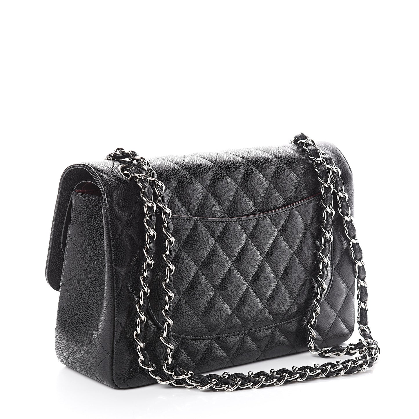 Caviar Quilted Jumbo Double Flap Black