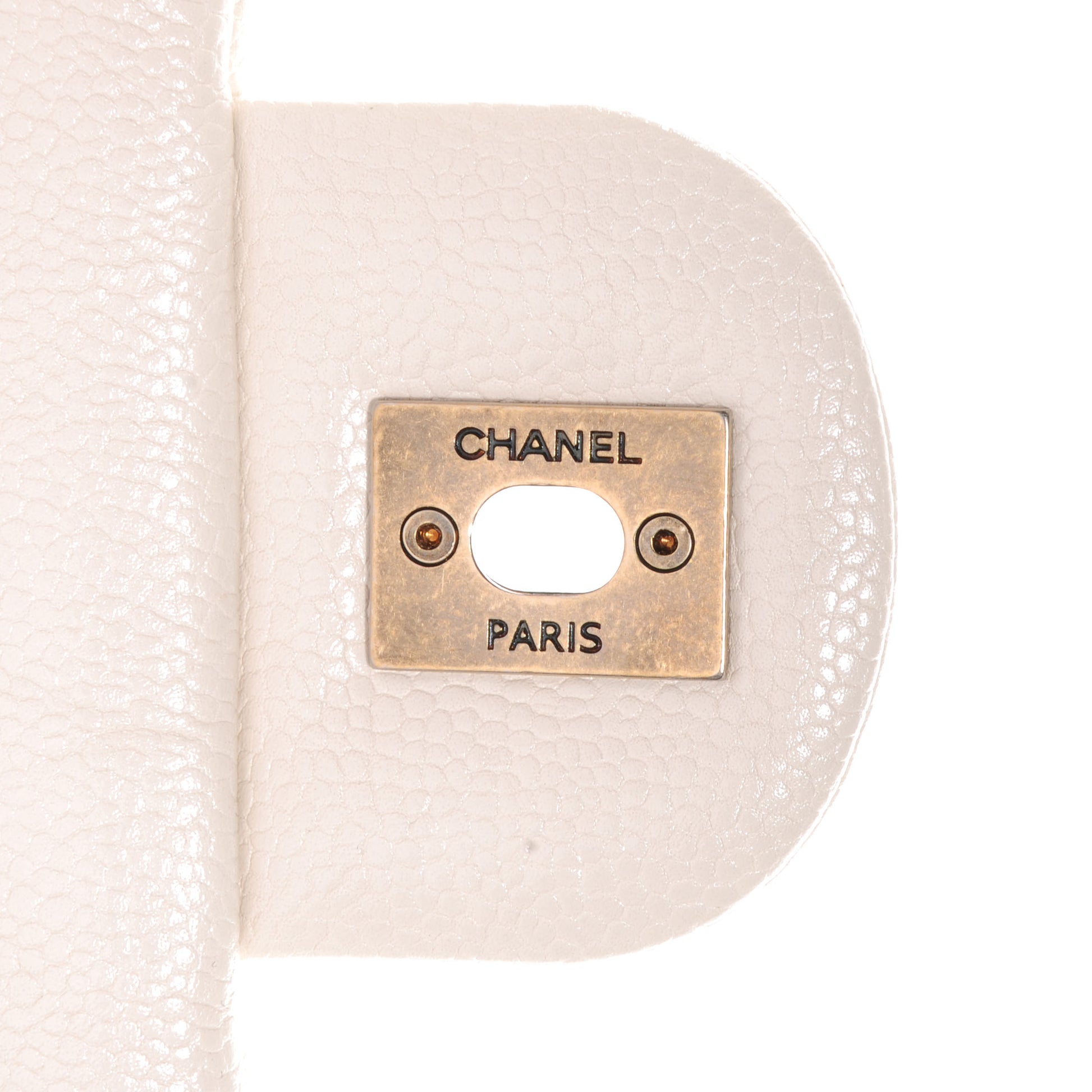 Chanel Crumpled Grain Calf Coco Pleats Messenger Flap Ivory 9 of 9
