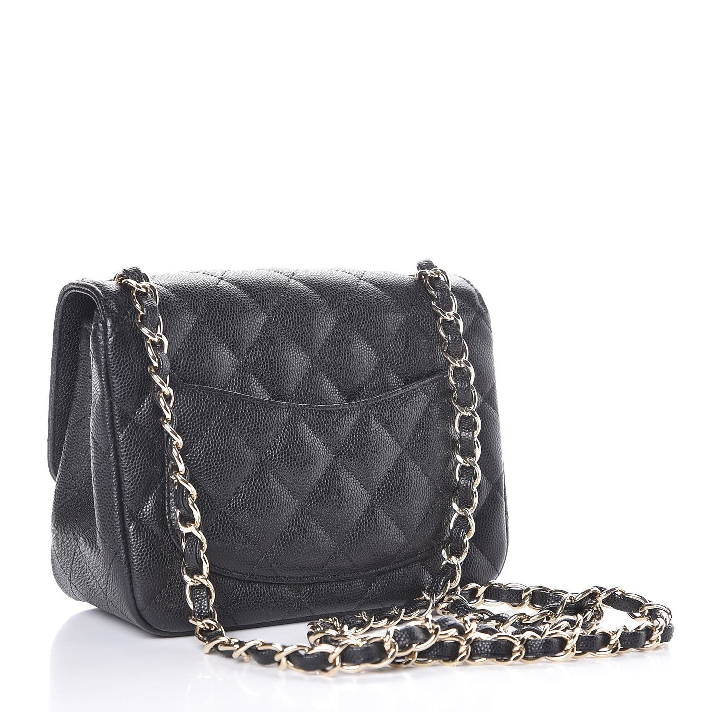 Caviar Quilted Mini Square Flap Black