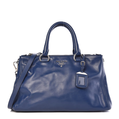 Prada Soft Calf Double Zip Shoulder Bag Bleuette 1 of 10