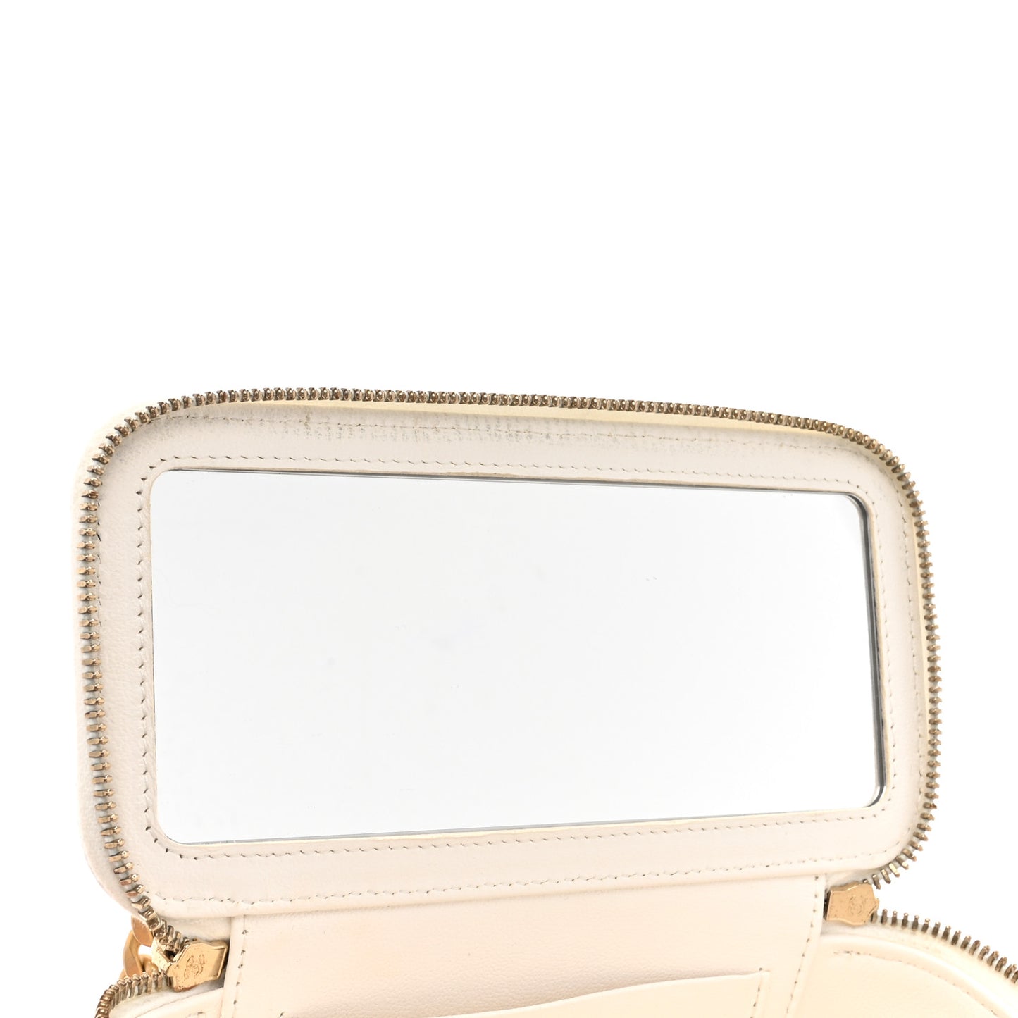 Caviar Quilted Sweetheart Vanity Case White