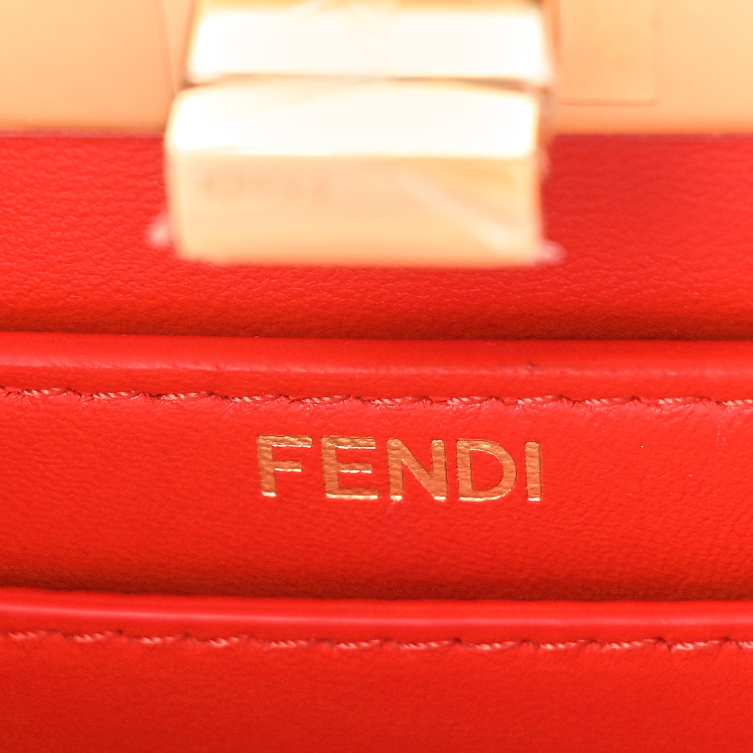 Fendi Shiny Nappa Petite Peekaboo I SEE U Satchel Papavero 6 of 11
