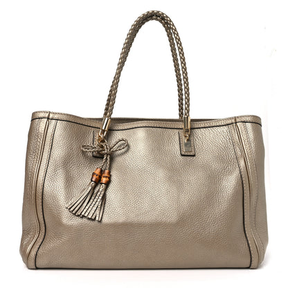Gucci Metallic Pebbled Calfskin Medium Bella Tote Gold 1 of 10