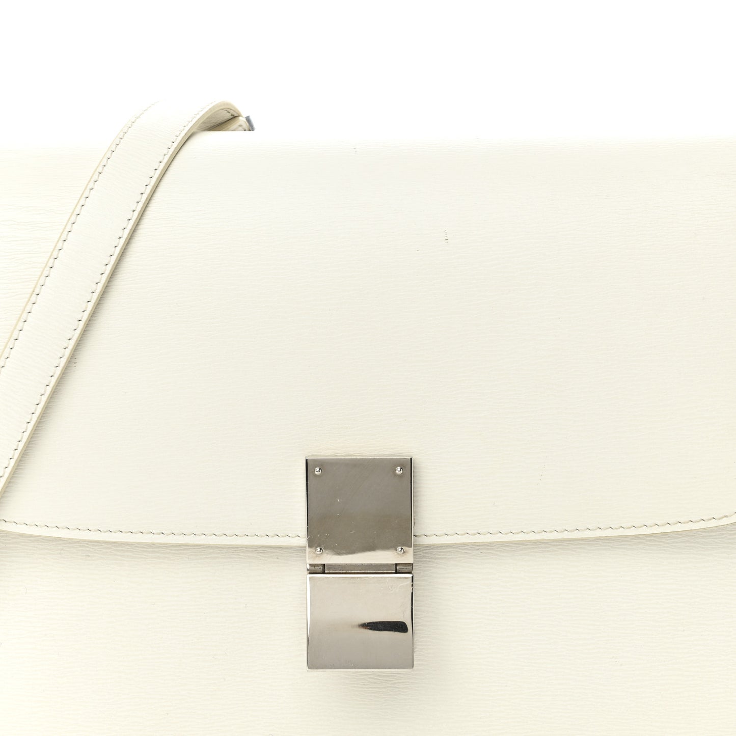 Liege Calfskin Medium Classic Box Flap Bag White White