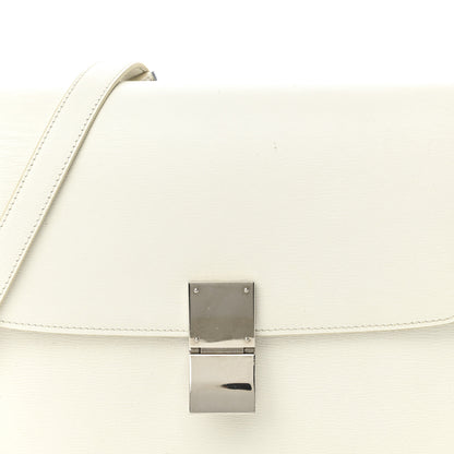 Celine Liege Calfskin Medium Classic Box Flap Bag White White 8 of 10