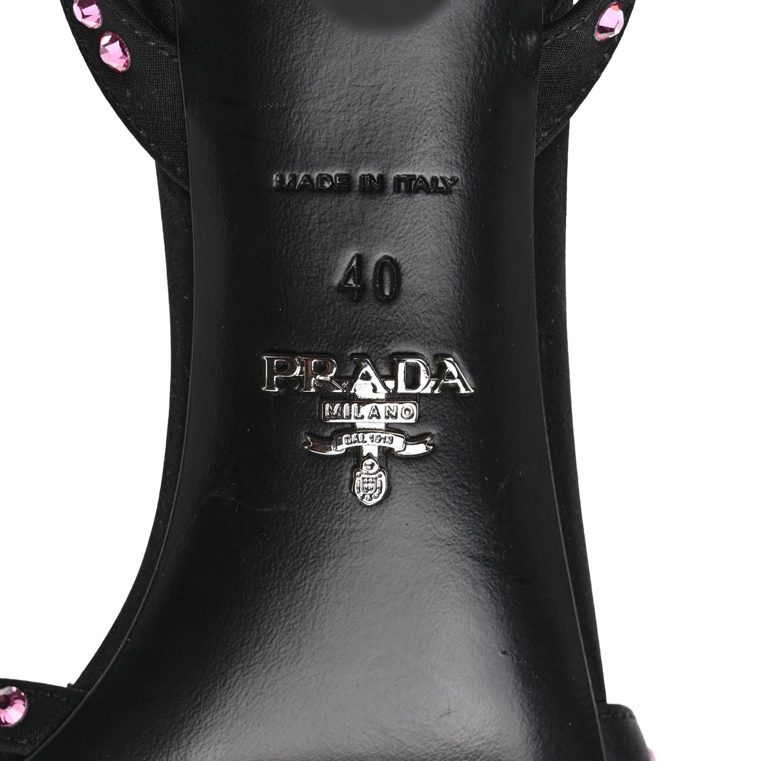 Prada Suede Crystal Ankle Strap 65mm Sandals 40 Rosa 6 of 8