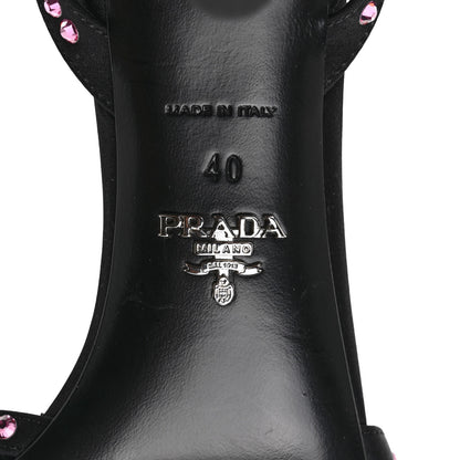 Prada Suede Crystal Ankle Strap 65mm Sandals 40 Rosa 6 of 8