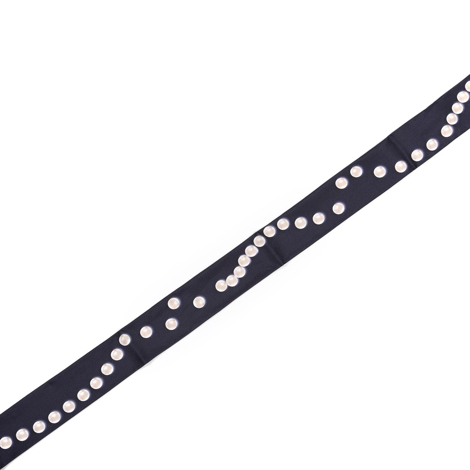 Chanel Silk Pearl CC Slim Bandeau Scarf Navy 3 of 4