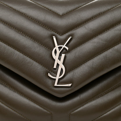 Saint Laurent Calfskin Y Quilted Monogram Medium Loulou Chain Satchel Military Olive 9 of 15