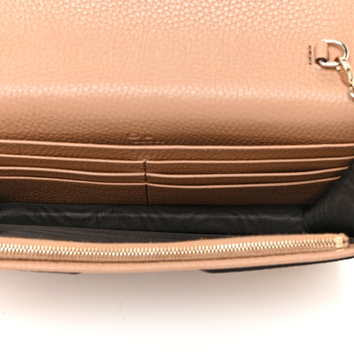 Pebbled Calfskin Soho Wallet on Chain Camelia