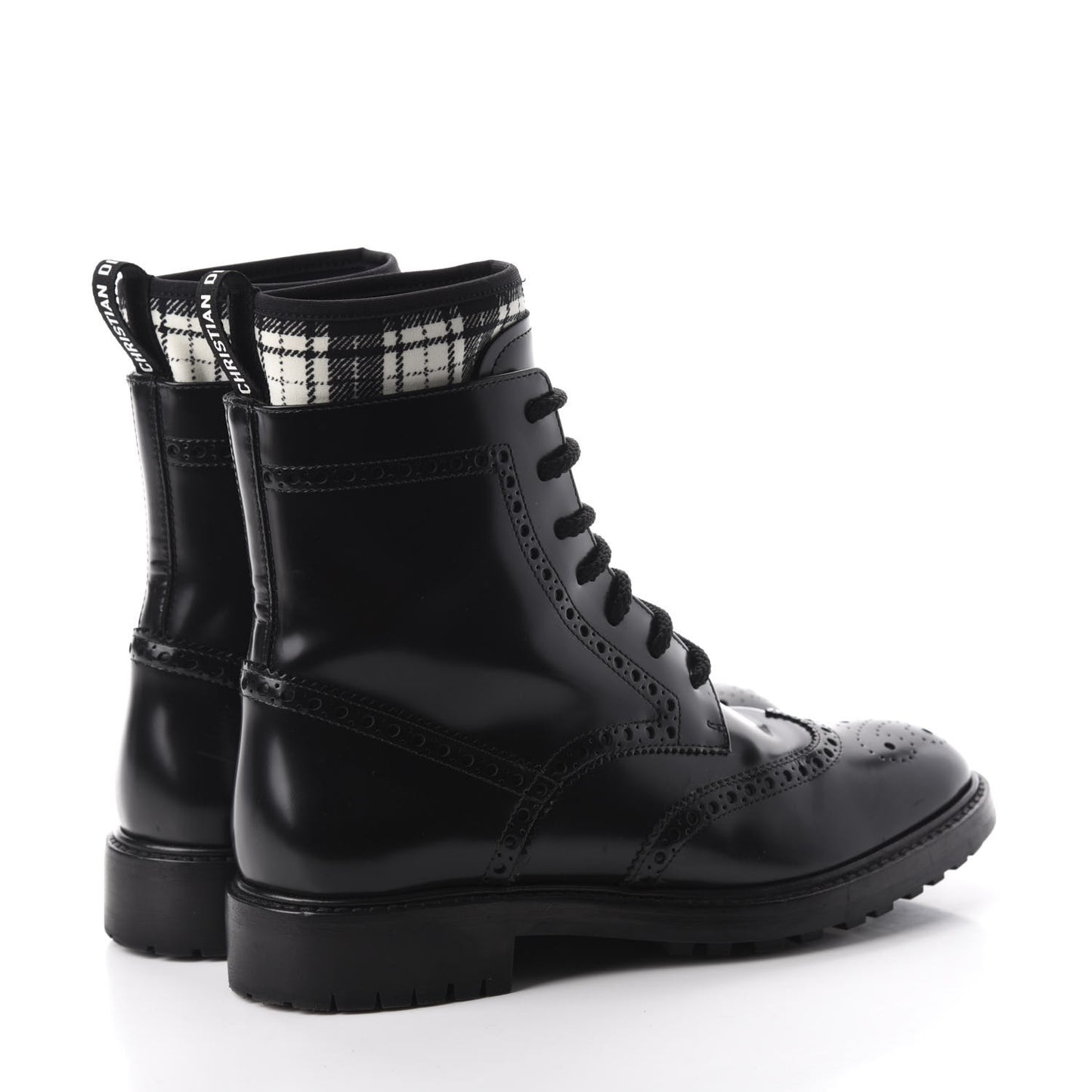 Calfskin D-Order Low Boot 37 Black White