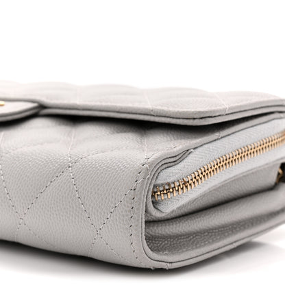 Chanel Caviar Quilted Phone Holder Wallet on Removable Chain Grey 12 of 13