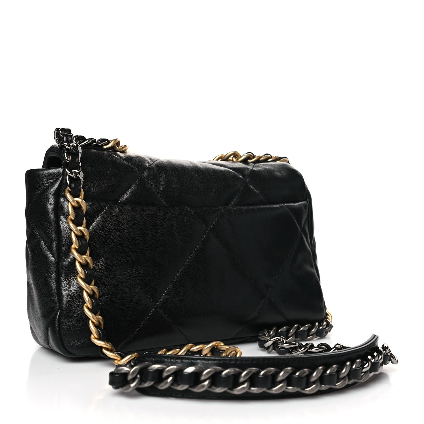 Lambskin Quilted Medium Chanel 19 Flap Black