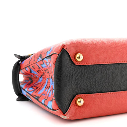 Burberry Grainy Calfskin Graffiti Print Small Banner Tote Black 9 of 16