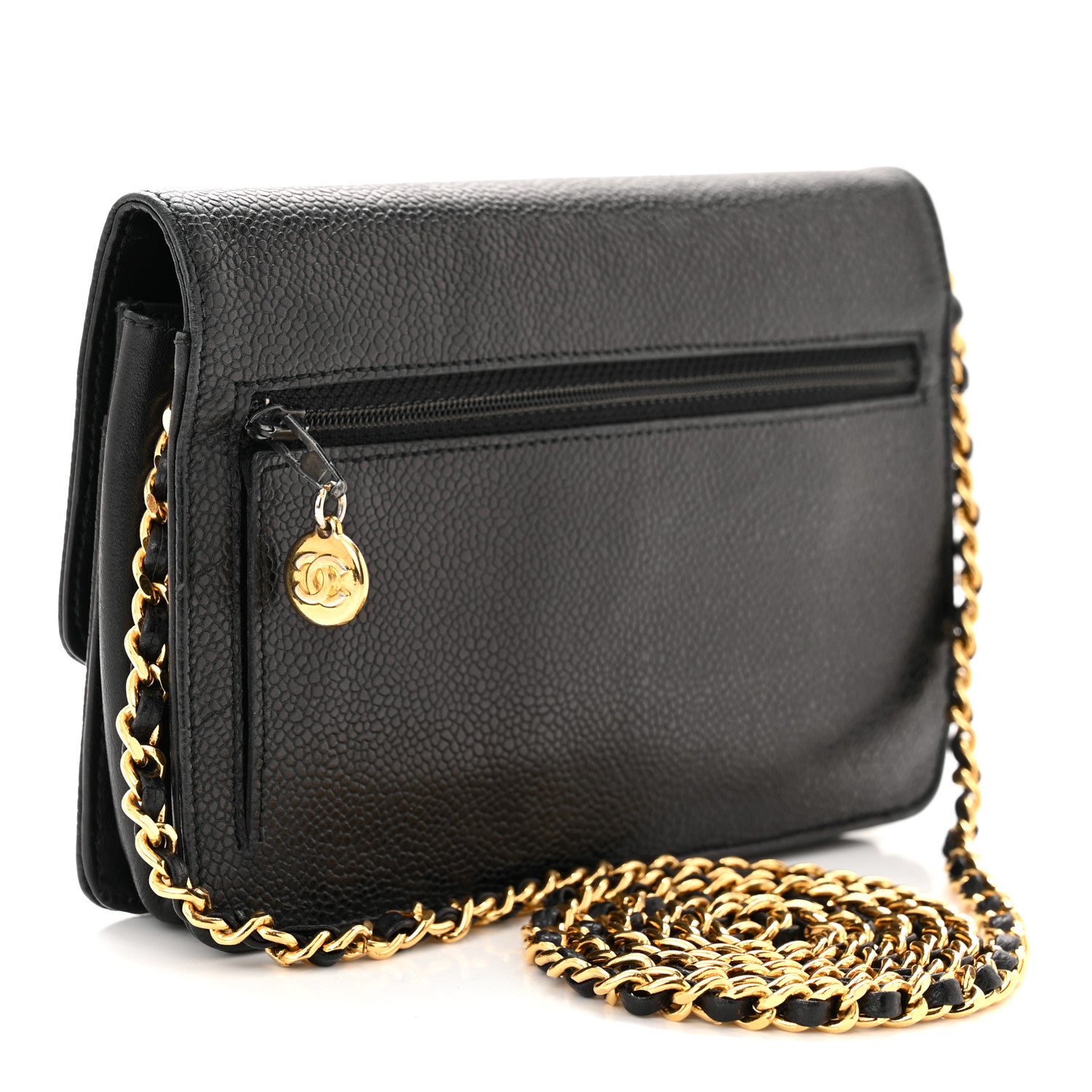 Chanel Caviar Timeless CC Wallet on Chain WOC Black 3 of 12