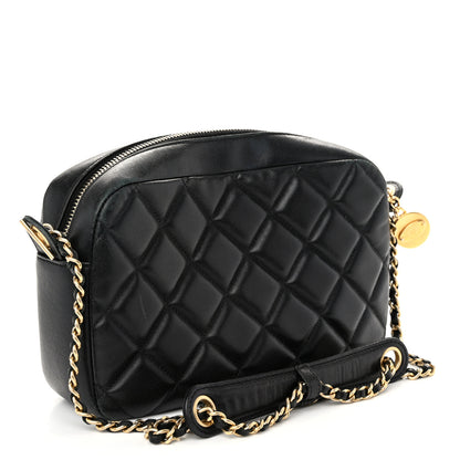 Chanel Lambskin Quilted Small Diamond CC Camera Case Black 3 of 11