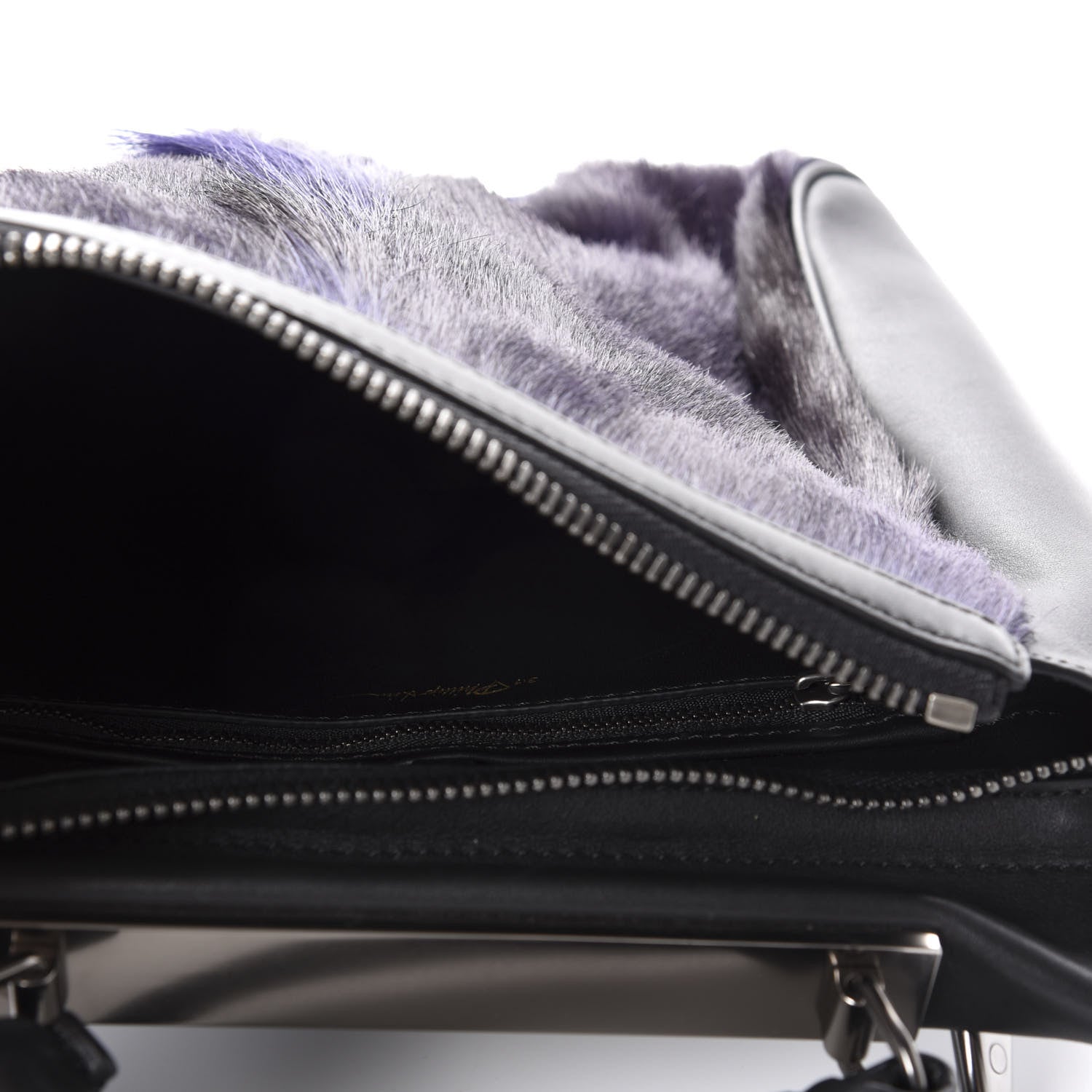 3.1 Phillip Lim 3.1 Goat Fur Calfskin Ryder Satchel Purple Black 5 of 9