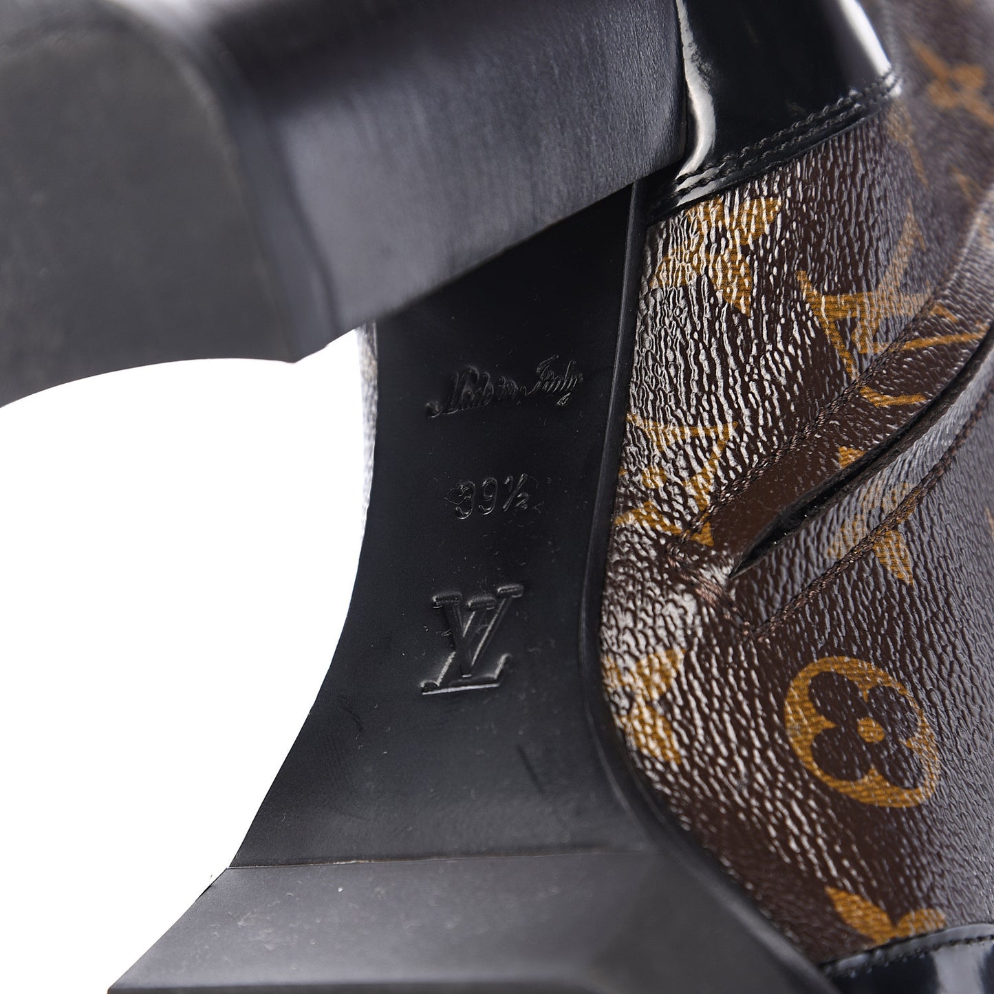 Patent Calfskin Monogram Star Trail Ankle Boots 39.5 Black