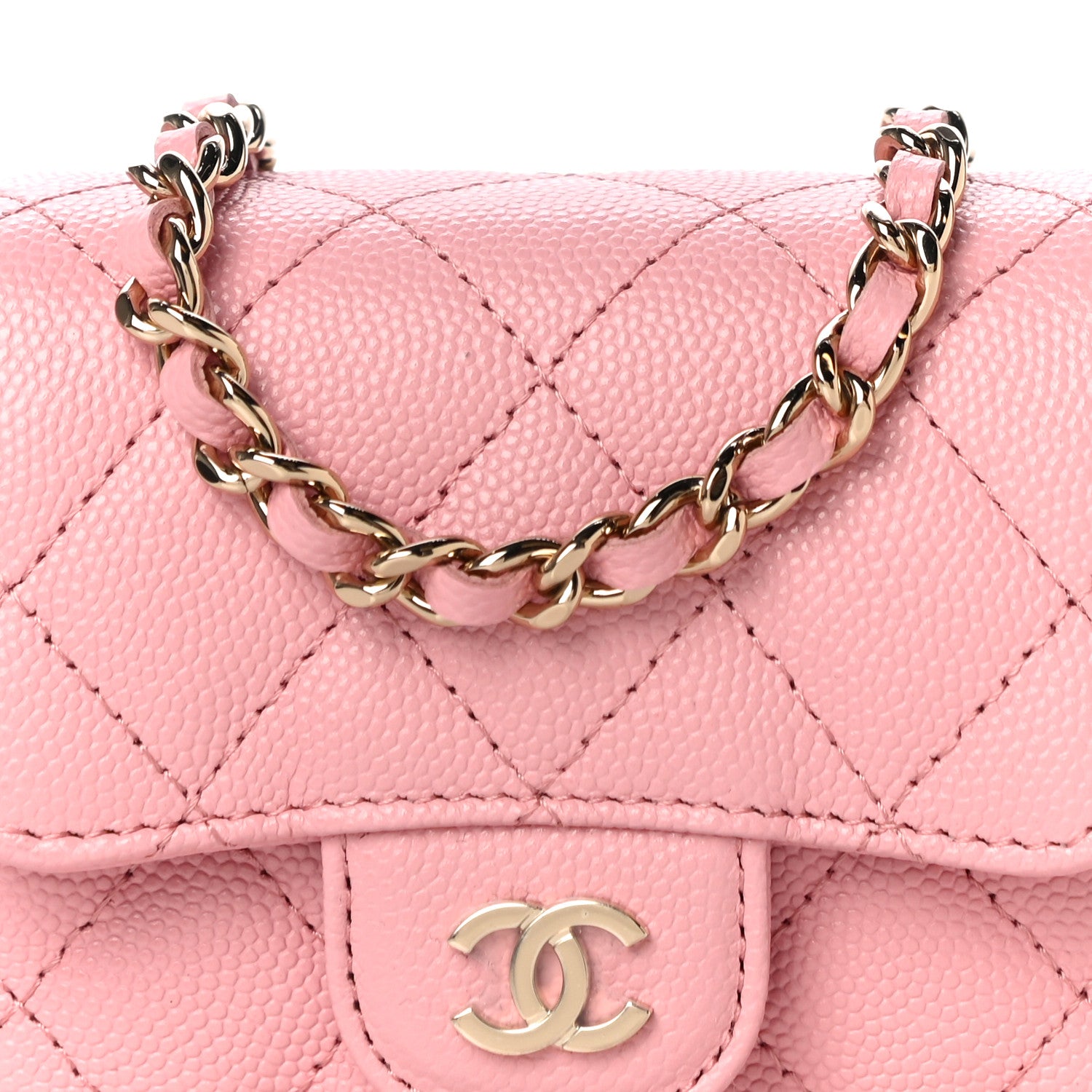 Chanel Caviar Quilted Mini Clutch With Chain Pink 9 of 12