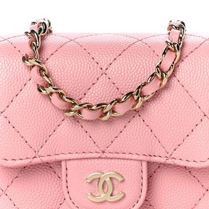 Chanel Caviar Quilted Mini Clutch With Chain Pink 9 of 12