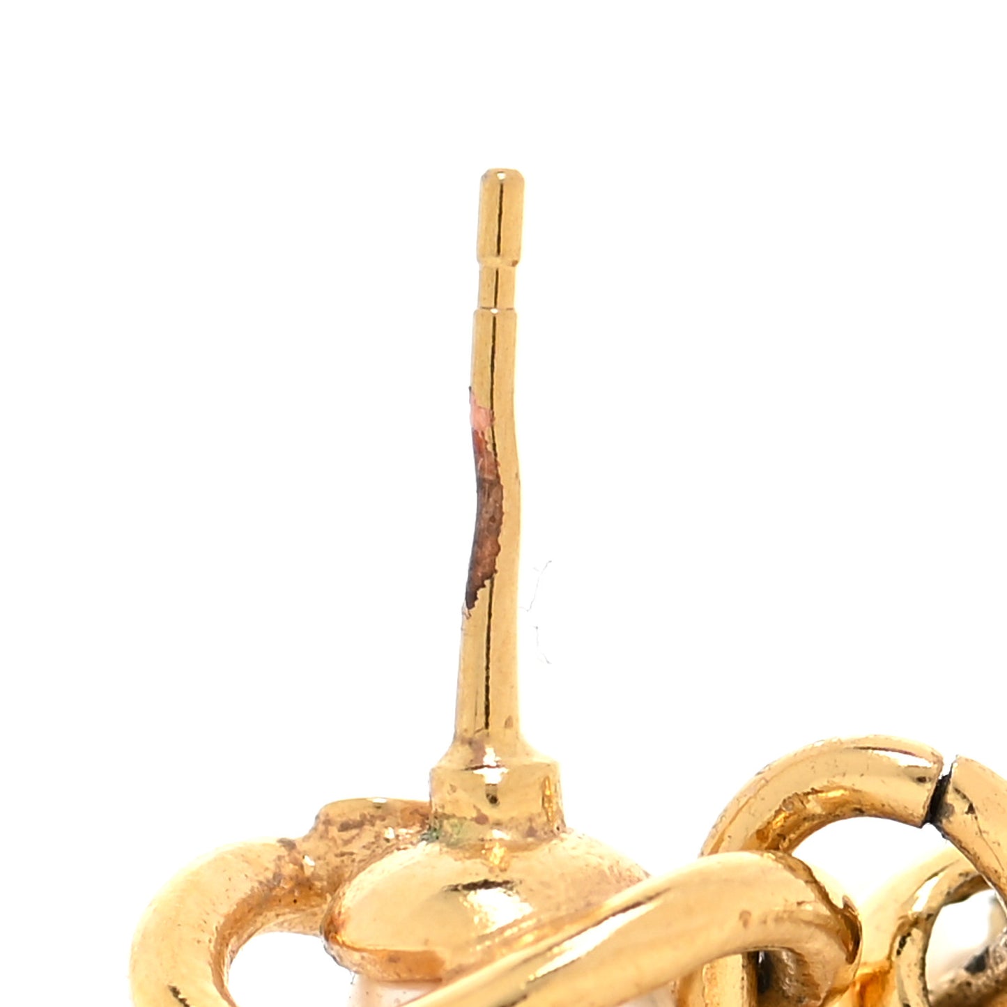 Pearl Heart CC Drop Earrings Gold