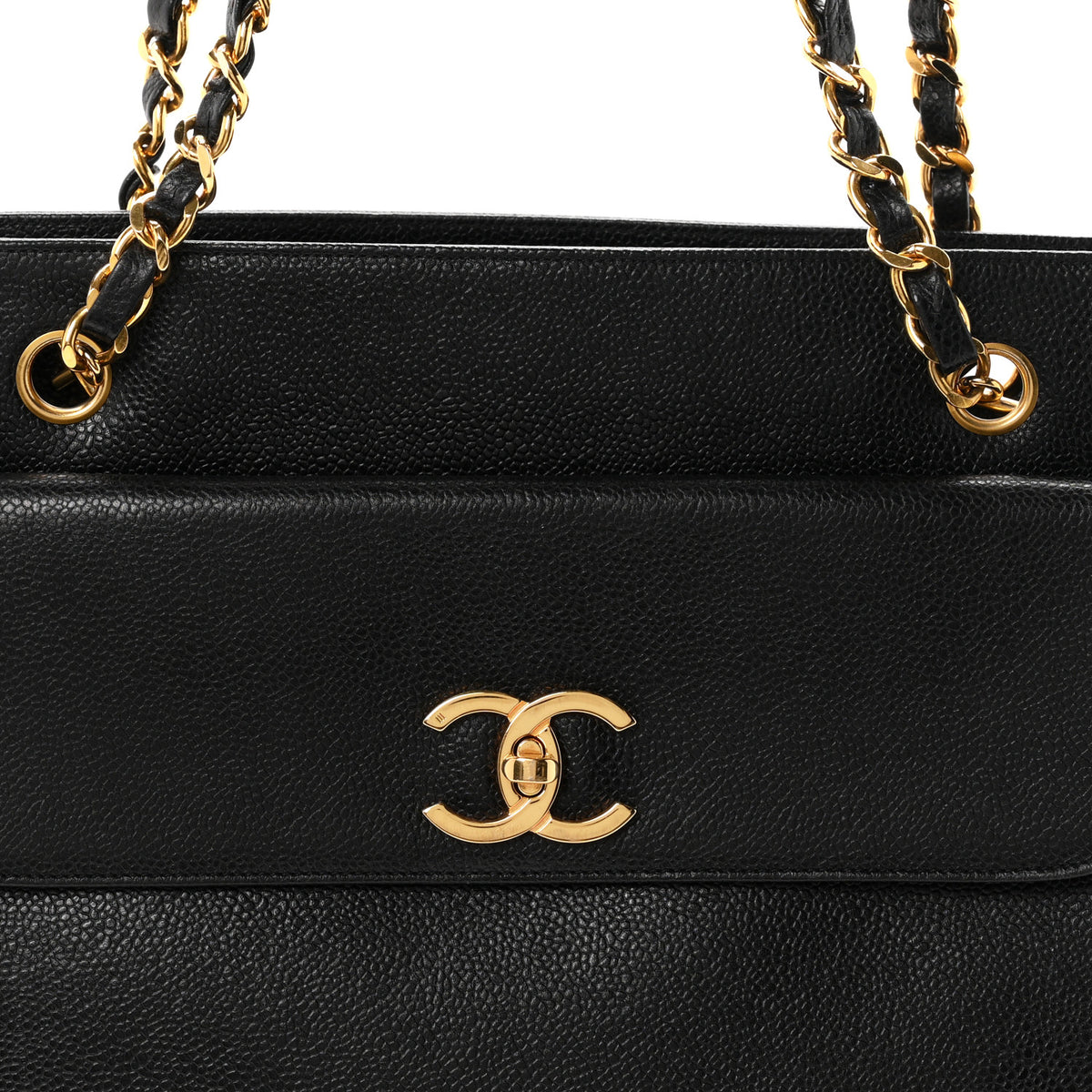 Caviar Flap Shoulder Bag Black