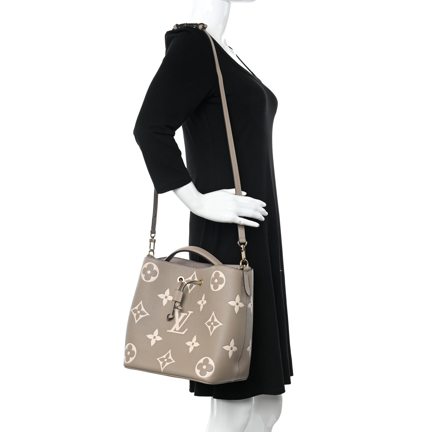 Louis Vuitton Empreinte Monogram Giant Neonoe MM Tourterelle Creme 2 of 13