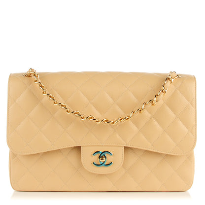 Chanel Caviar Quilted Jumbo Double Flap Light Beige 1 of 7
