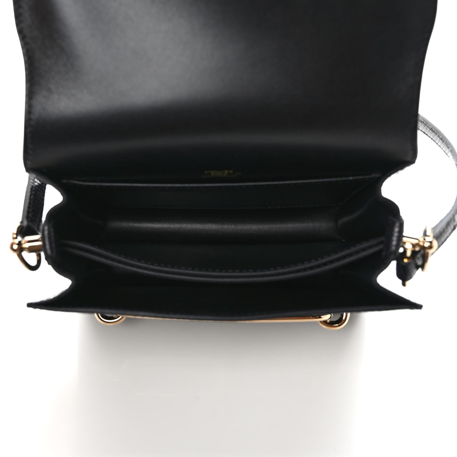 Hermes Lizard Mini Sac Roulis Black 5 of 10