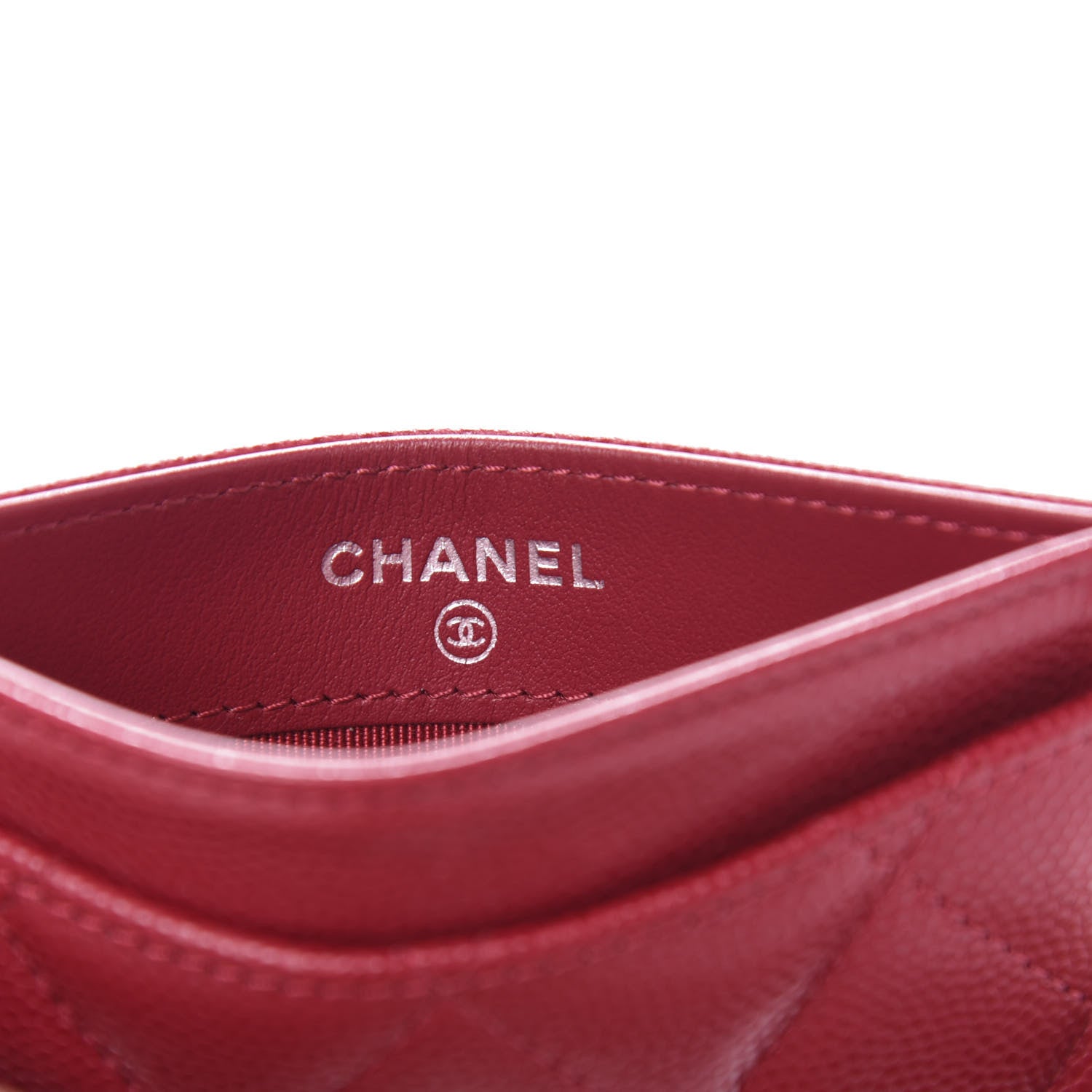 Chanel Caviar Quilted Card Holder Red 6 of 9