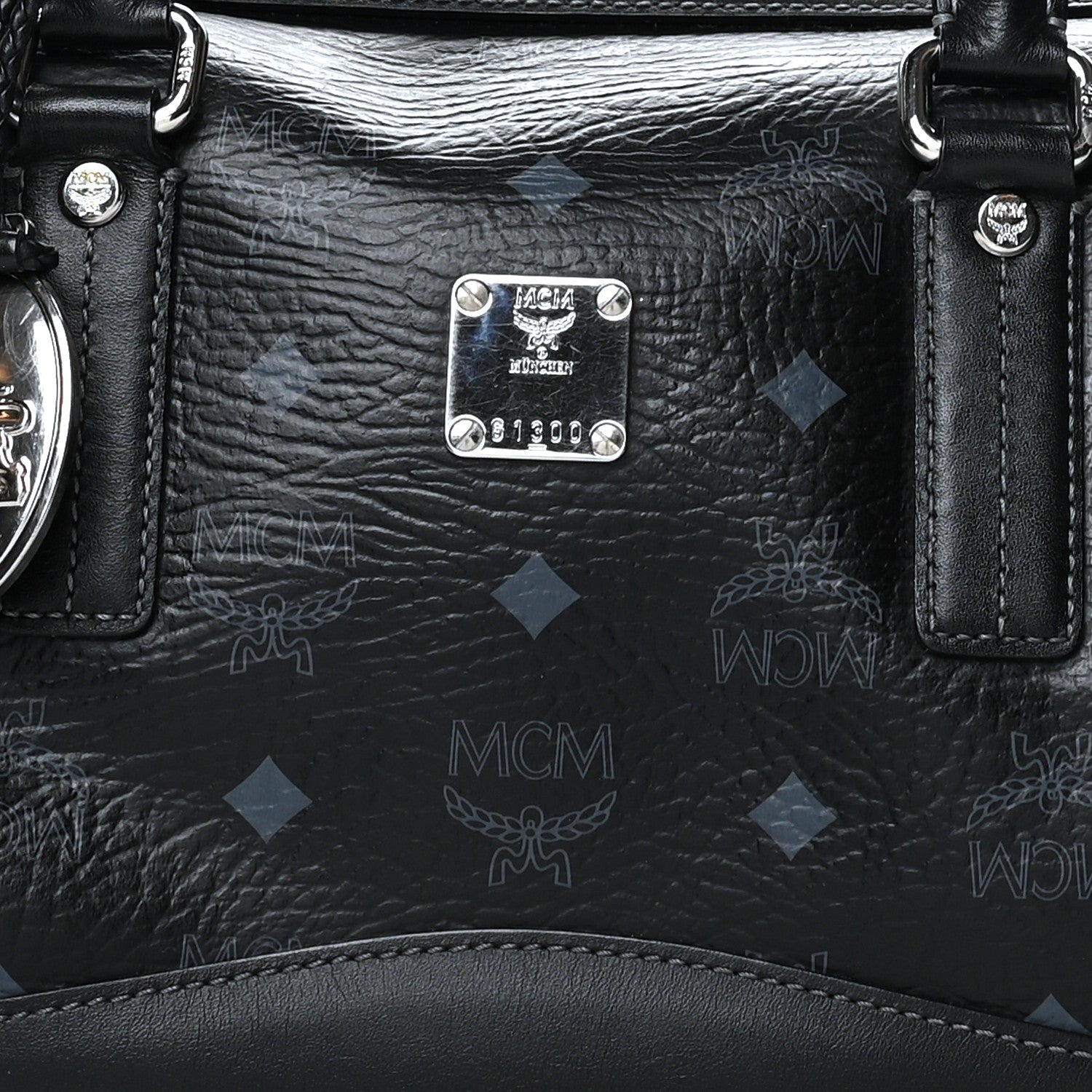 MCM Visetos Small Boston Bag Black 10 of 14