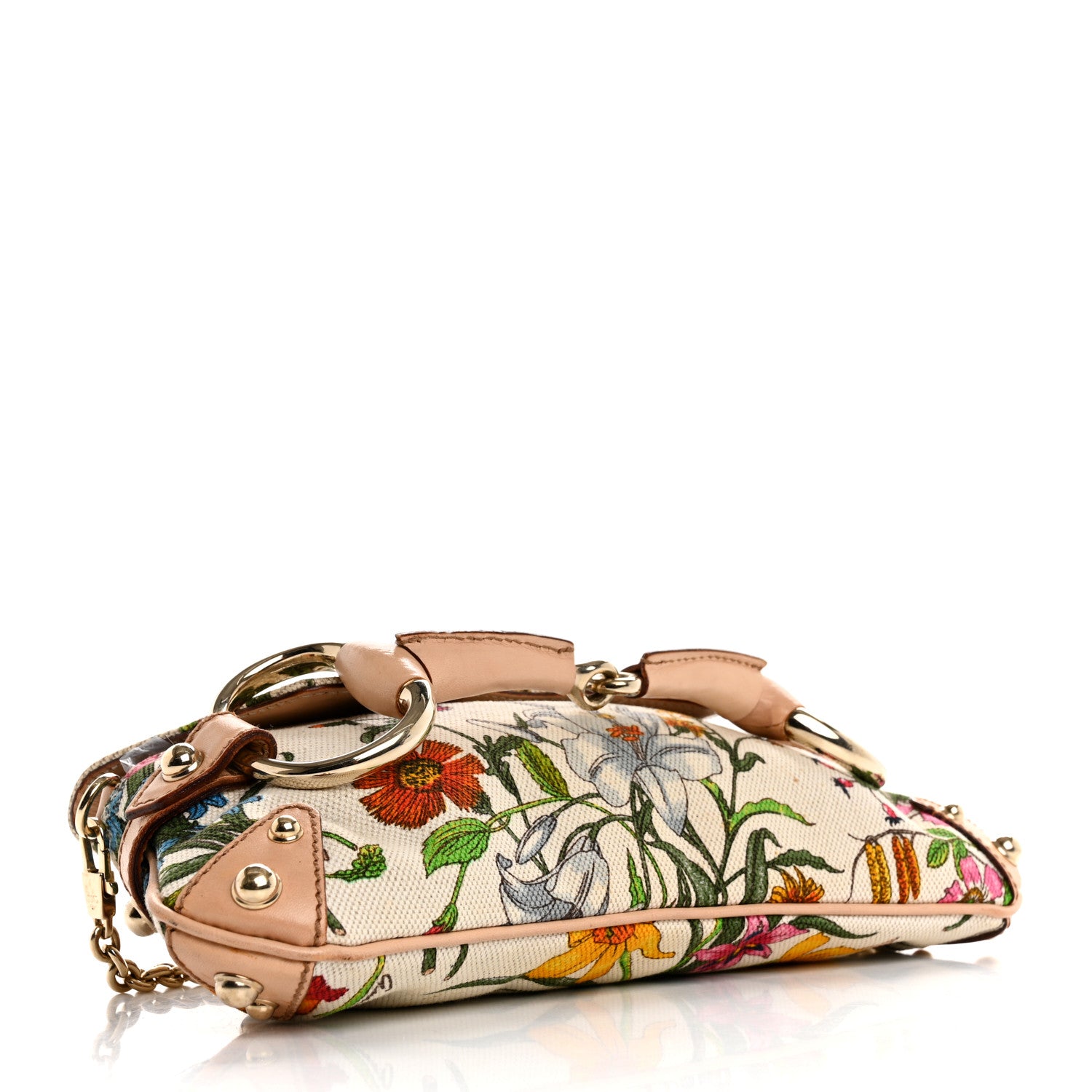 Gucci Canvas Flora Floral Horsebit Clutch 4 of 16