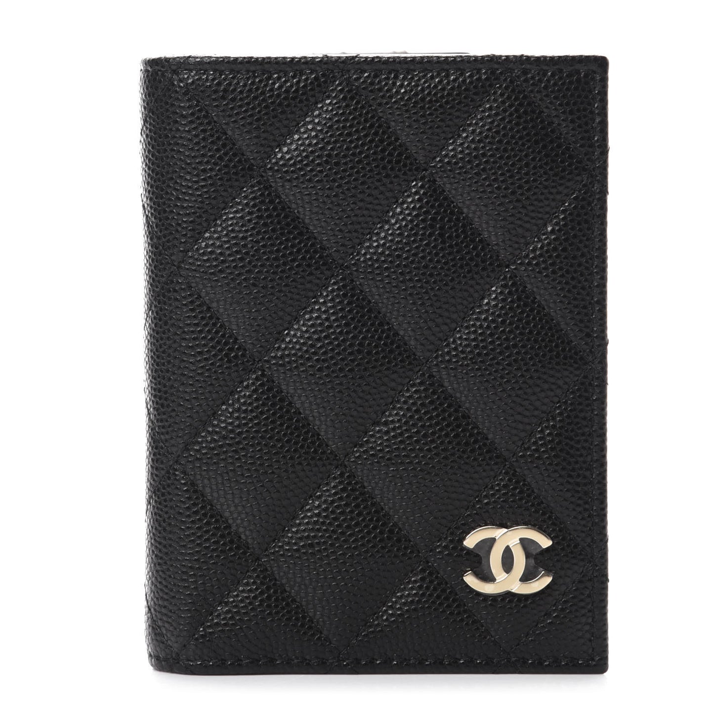 Caviar Quilted Card Holder Wallet Black